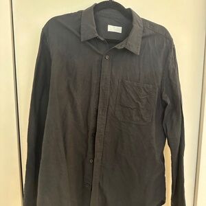 Men's 7 For All Mankind Long Sleeve Button Down Black
